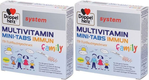 Doppelherz system MULTIVITAMIN MINI-TABS Family Lutschtabletten mit Multivitamingeschmack für Erwachsene und Kinder – Bild 1 von 1