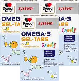 Doppelherz system OMEGA-3 family Lutschtabletten für Kinder und Erwachsene 180 Stück – Bild 1 von 1