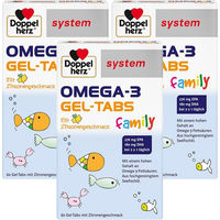 Produktbild von Doppelherz system OMEGA-3 family Lutschtabletten für Kinder und Erwachsene 180 Stück