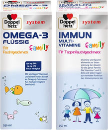 Doppelherz system OMEGA-3 flüssig family und system IMMUN Multivitamine family für Kinder und Erwachsene – Bild 1 von 1