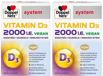 Doppelherz system Vitamin D3 2000 I.E. Tabletten vegan 240 Stück – Bild 1 von 1