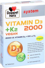 Doppelherz system Vitamin D3 2000 Tabletten vegan 60 Stück – Bild 1 von 1