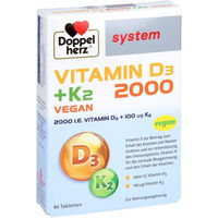 Produktbild von Doppelherz system Vitamin D3 2000 Tabletten vegan 60 Stück