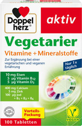 Doppelherz Vegetarier Vitamine und Mineralstoffe Aktiv Tabletten für Erwachsene 100 Stück – Bild 1 von 1