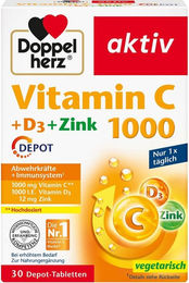 Doppelherz Vitamin C 1000 mg D3 Zink Depot Tabletten 30 Stück – Bild 1 von 3