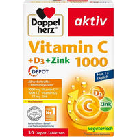 Produktbild von Doppelherz Vitamin C 1000 mg D3 Zink Depot Tabletten 30 Stück