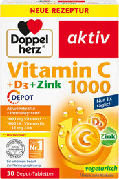 Doppelherz Vitamin C 1000 mg mit D3 und Zink Depot Tabletten 30 Stück – Bild 1 von 1