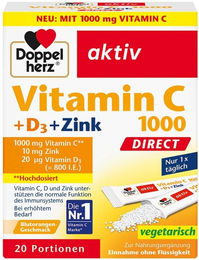 Doppelherz Vitamin C 1000 mit D3 und Zink Sticks zuckerfrei vegetarisch laktosefrei glutenfrei – Bild 1 von 2