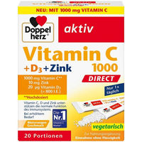 Produktbild von Doppelherz Vitamin C 1000 mit D3 und Zink Sticks zuckerfrei vegetarisch laktosefrei glutenfrei