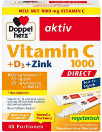 Doppelherz Vitamin C 1000 mit D3 und Zink Sticks zuckerfrei vegetarisch laktosefrei glutenfrei – Bild 1 von 2