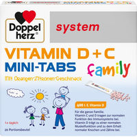 Produktbild von Doppelherz Vitamin D + C Mini-Tabletten für Kinder und Erwachsene 20 Stück