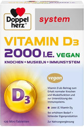 Doppelherz Vitamin D3 2000 I.E. Vegan System Tabletten 120 Stück – Bild 1 von 1