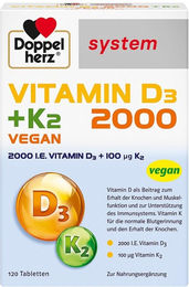 Doppelherz Vitamin D3 2000 und K2 Tabletten 120 Stück – Bild 1 von 1