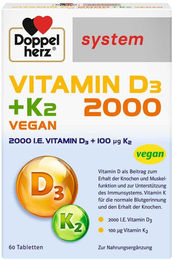 Doppelherz Vitamin D3 2000 und K2 Tabletten 60 Stück – Bild 1 von 1