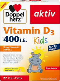 Doppelherz Vitamin D3 400 I.E. Lutschtabletten für Kinder 27 Stück – Bild 1 von 3