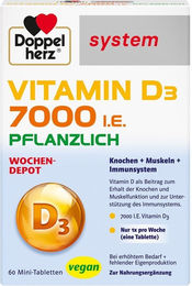 Doppelherz Vitamin D3 7000 I.E. pflanzlich vegan Tabletten 60 Stück – Bild 1 von 1