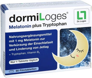 DormiLoges Melatonin 1 mg plus Tryptophan Tabletten 60 Stück – Bild 1 von 1