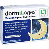 Produktbild von DormiLoges Melatonin 1 mg plus Tryptophan Tabletten 60 Stück