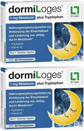 dormiLoges Melatonin 1 mg plus Tryptophan Tabletten 60 Stück – Bild 1 von 1