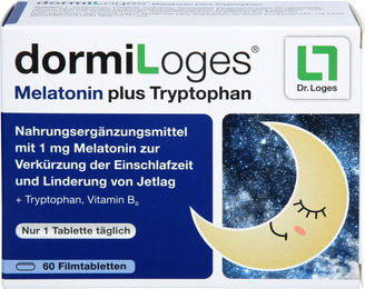 dormiLoges Melatonin und Tryptophan 1 mg Tabletten 60 Stück – Bild 1 von 1