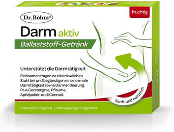 Dr. Böhm Darm aktiv Ballaststoff-Komplex Pulver mit Flohsamen und Kümmel vegan glutenfrei laktosefrei 37,8 g 6 Beutel – Bild 1 von 4