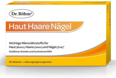 Dr. Böhm Haut Haare Nägel Tabletten mit Zink, Biotin und Selen, laktosefrei, glutenfrei und ohne Gelatine, 60 Stück – Bild 1 von 1