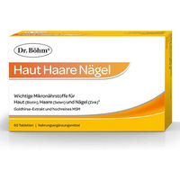 Produktbild von Dr. Böhm Haut Haare Nägel Tabletten mit Zink, Biotin und Selen, laktosefrei, glutenfrei und ohne Gelatine, 60 Stück
