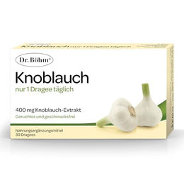 Dr. Böhm Knoblauch Tabletten mit Knoblauch-Extrakt 400 mg laktosefrei und glutenfrei 30 Stück – Bild 1 von 3