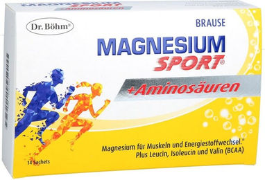 Dr. Böhm Magnesium Sport mit Aminosäuren BCAA Pulver vegan neutral 14 Stück – Bild 1 von 3