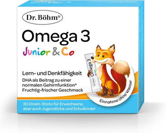 Dr. Böhm Omega 3 Junior Direkt Sticks für Kinder vegetarisch glutenfrei laktosefrei – Bild 1 von 2