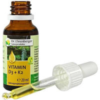 Produktbild von Dr. Ehrenberger Vitamin D3 + K2 Tropfen mit Flechten vegan für Frauen und Senioren