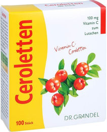 Dr. Grandel Ceroletten Vitamin C Lutschtabletten mit Acerola und Hagebutte glutenfrei laktosefrei hefefrei 100 Stück – Bild 1 von 1
