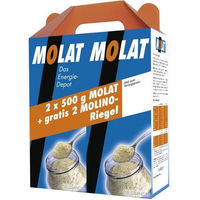 Produktbild von Dr. Grandel MOLAT Pulver mit Vitamin E für Senioren und Sportler, 2 x 500g plus 2 Molino Riegel