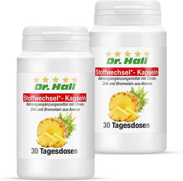 Dr. Hall Stoffwechsel-Kapseln mit Bromelain vegan 2er Pack – Bild 1 von 1