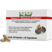 Produktbild von Dr. Hall Vitamin C und Schwarzer Knoblauch Kapseln 30 Stück
