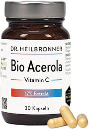 DR. HEILBRONNER Bio Acerola Kapseln vegan glutenfrei laktosefrei 30 Stück – Bild 1 von 2