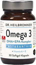 DR. HEILBRONNER Omega 3 mit Astaxanthin, Vitamin A und E Kapseln für Sportler, Schwangere und Stillende, 30 Kapseln – Bild 1 von 2