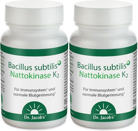 Dr. Jacob's Bacillus subtilis plus Nattokinase-Enzym Vitamin K2 vegan Kapseln – Bild 1 von 1
