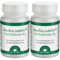 Produktbild von Dr. Jacob's Bacillus subtilis plus Nattokinase-Enzym Vitamin K2 vegan Kapseln