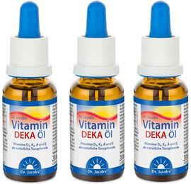 Dr. Jacob's DEKA Öl Vitamin D3 K2 A E 800 IE Tropfen vegetarisch 640 Tropfen – Bild 1 von 1