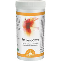 Produktbild von Dr. Jacob's Frauenpower Frucht-Getränkepulver mit Phytoöstrogenen und Kräuter-Komplex, vegan, 333 g