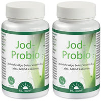 Produktbild von Dr. Jacob's Jod-Probio mit Kelp/Braunalge, Selen und Vitamin B12, vegane Kapseln, 180 Stück