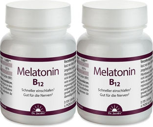 Dr. Jacob's Melatonin und Vitamin B12 Lutschtabletten Kirsche 1 mg vegan glutenfrei laktosefrei 120 Stück – Bild 1 von 1