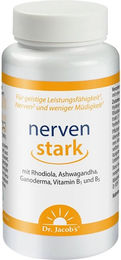 Dr. Jacob's nervenstark Rhodiola Ashwagandha Reishi Vitamin B1 Kapseln vegan 100 Stück – Bild 1 von 1