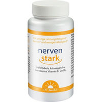 Produktbild von Dr. Jacob's nervenstark Rhodiola Ashwagandha Reishi Vitamin B1 Kapseln vegan 100 Stück