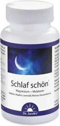 Dr. Jacob's Schlaf schön Melatonin Magnesium Baldrian Hopfen Lavendel Melisse Tabletten vegan 90 Stück – Bild 1 von 3