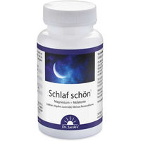 Produktbild von Dr. Jacob's Schlaf schön Melatonin Magnesium Baldrian Hopfen Lavendel Melisse Tabletten vegan 90 Stück