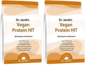 Dr. Jacob's Vegan Protein HIT Mehrkomponenten Proteinpulver mit Kreatin und Enzymen vegan zuckerfrei glutenfrei ohne Zusatzstoffe – Bild 1 von 1