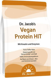 Dr. Jacob's Vegan Protein HIT Mehrkomponenten Proteinpulver mit Kreatin und Enzymen, zuckerfrei, 1000 g – Bild 1 von 1