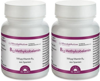 Dr. Jacob's Vitamin B12 Methylcobalamin 500 mcg Lutschtabletten vegan für Senioren, Schwangere und Stillende 120 Stück – Bild 1 von 1